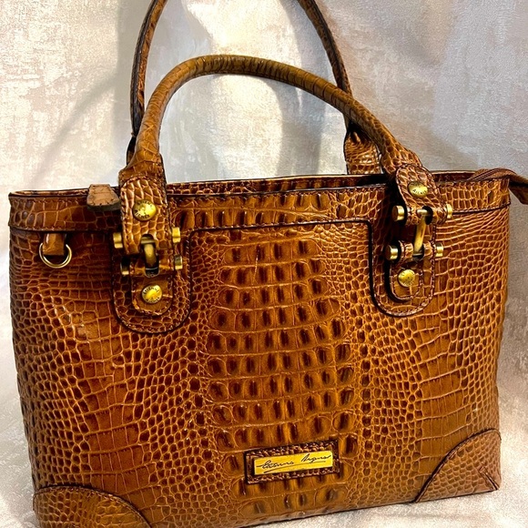 ETIENNE AIGNER Handbags - 💥⭐️ VINTAGE ETIENNE AIGNER  🔥Quality Leather Brown Crocodile Satchel 🔥